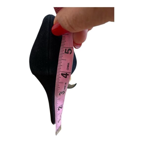 Leith Black Suede Leather PVC See Through Pointed Toe Pumps Heels Size 7.5 EUC - Picture 5 of 7